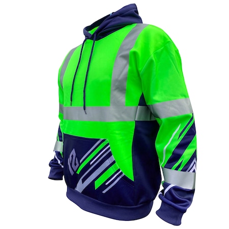 SS360 Seattle Twelve Class 3 Hoodie, Safety Green, XL